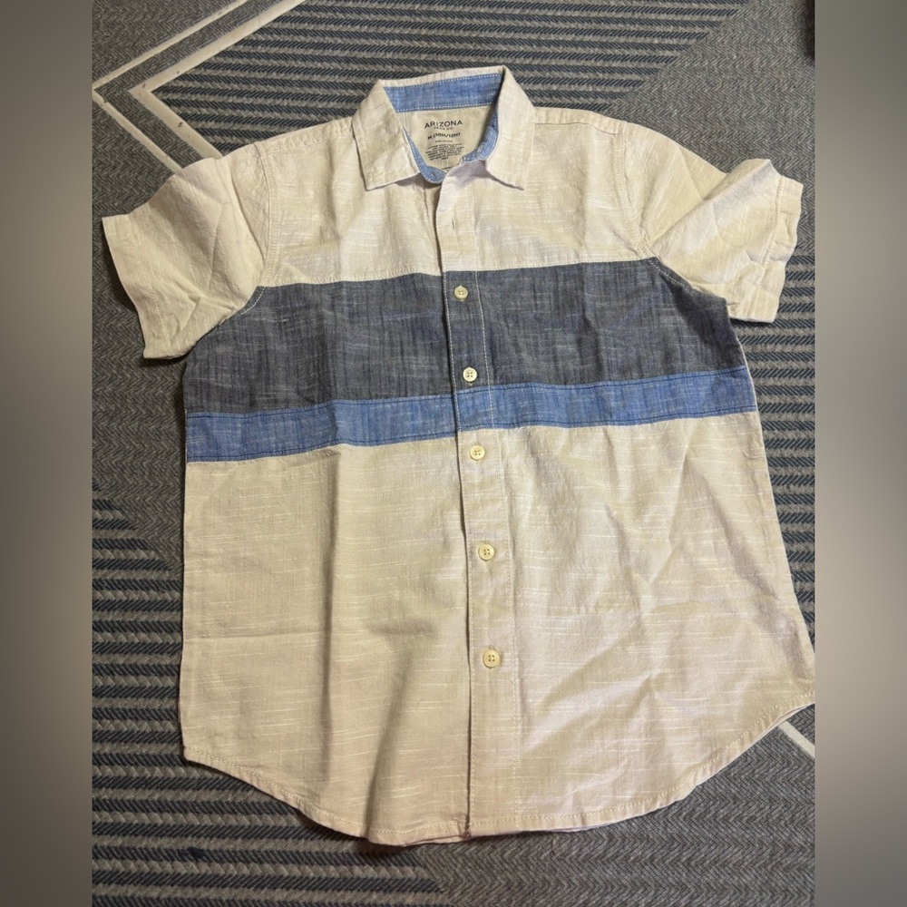 Arizona Jean Company Boys Blue and White Polo Shirt